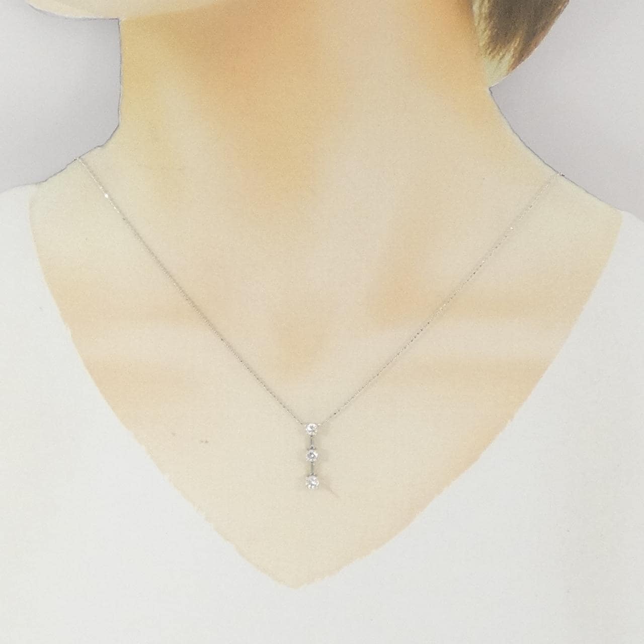 K18WG ダイヤモンド ネックレス 0.50CT