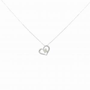 PT900/PT850 ハート ダイヤモンド ネックレス 0.10CT