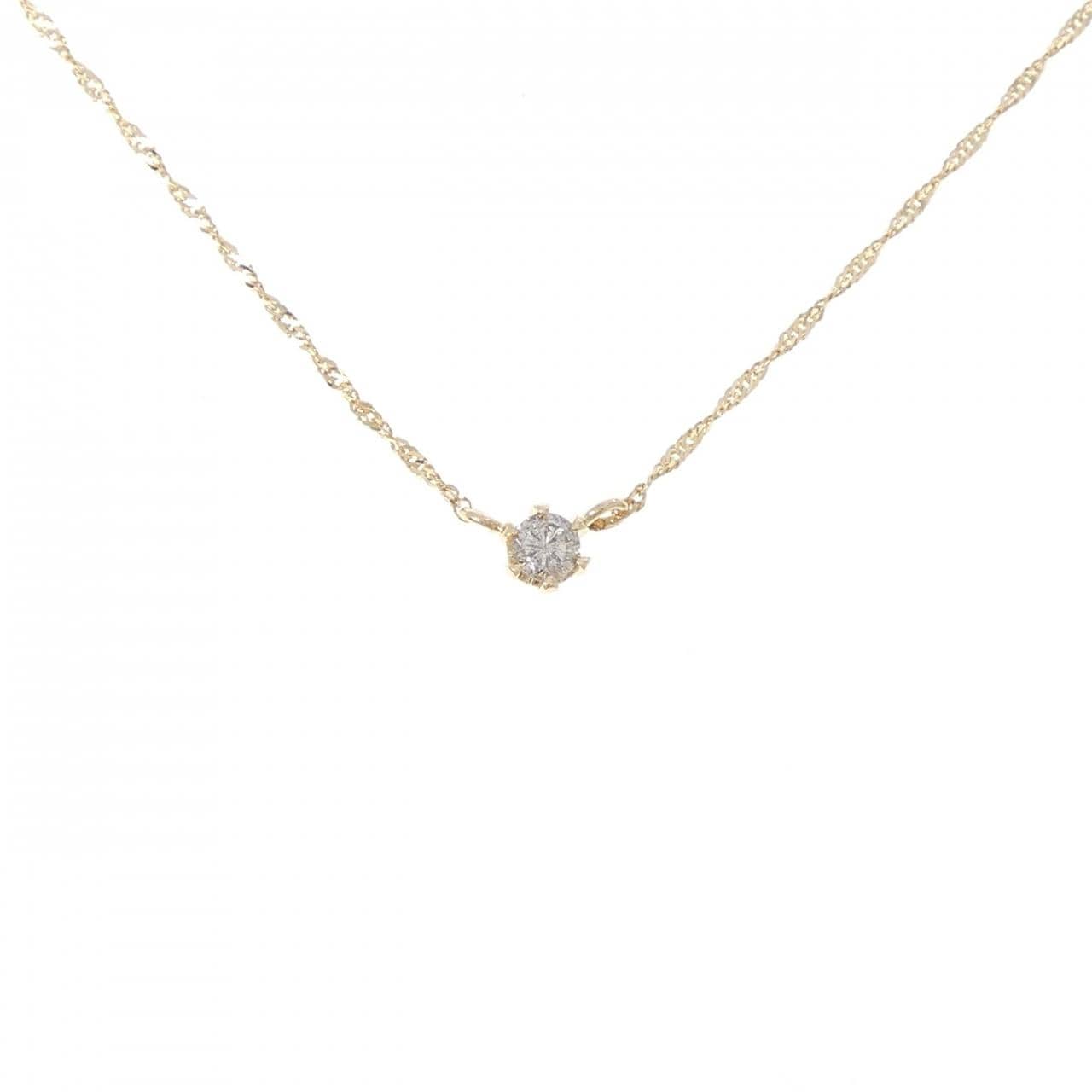 K18YG/750YG ダイヤモンド ネックレス 0.10CT