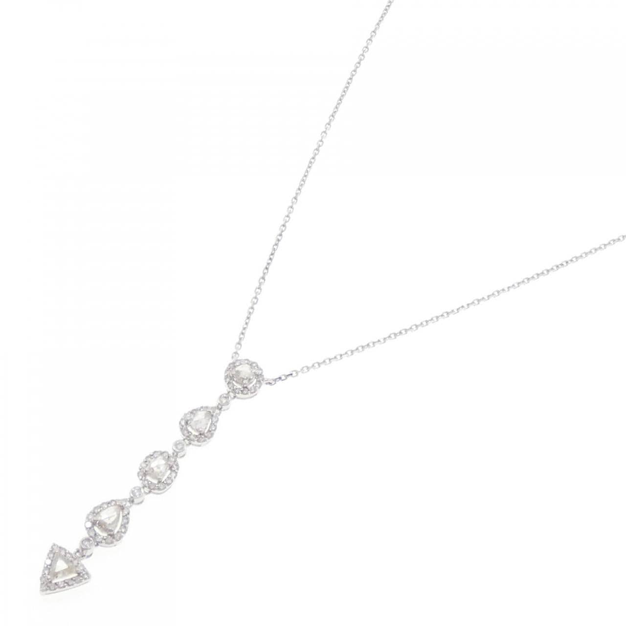 K18WG ダイヤモンド ネックレス 0.85CT
