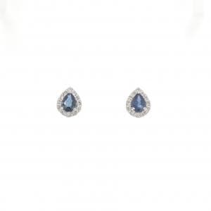 【新品】K18WG サファイヤ ピアス