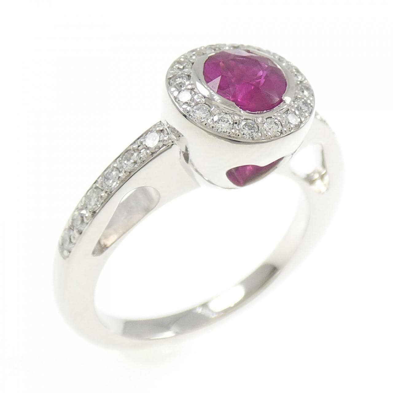 750WG ルビー リング 0.64CT