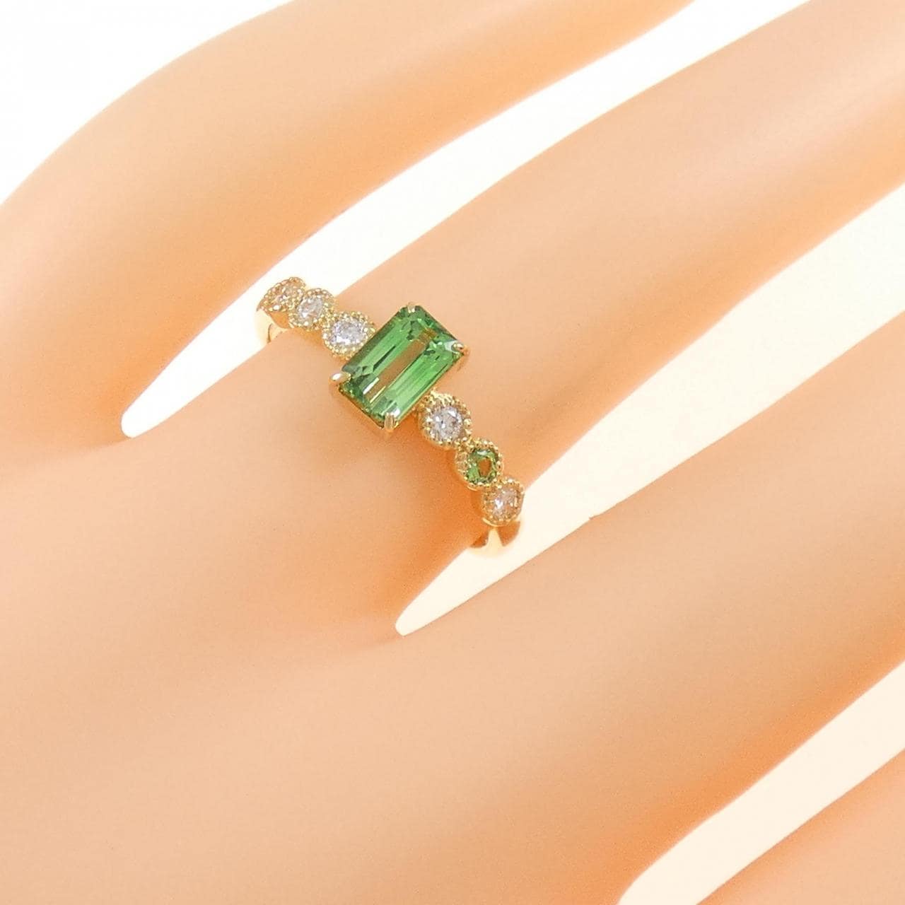 K18YG Green Garnet Ring 0.69CT