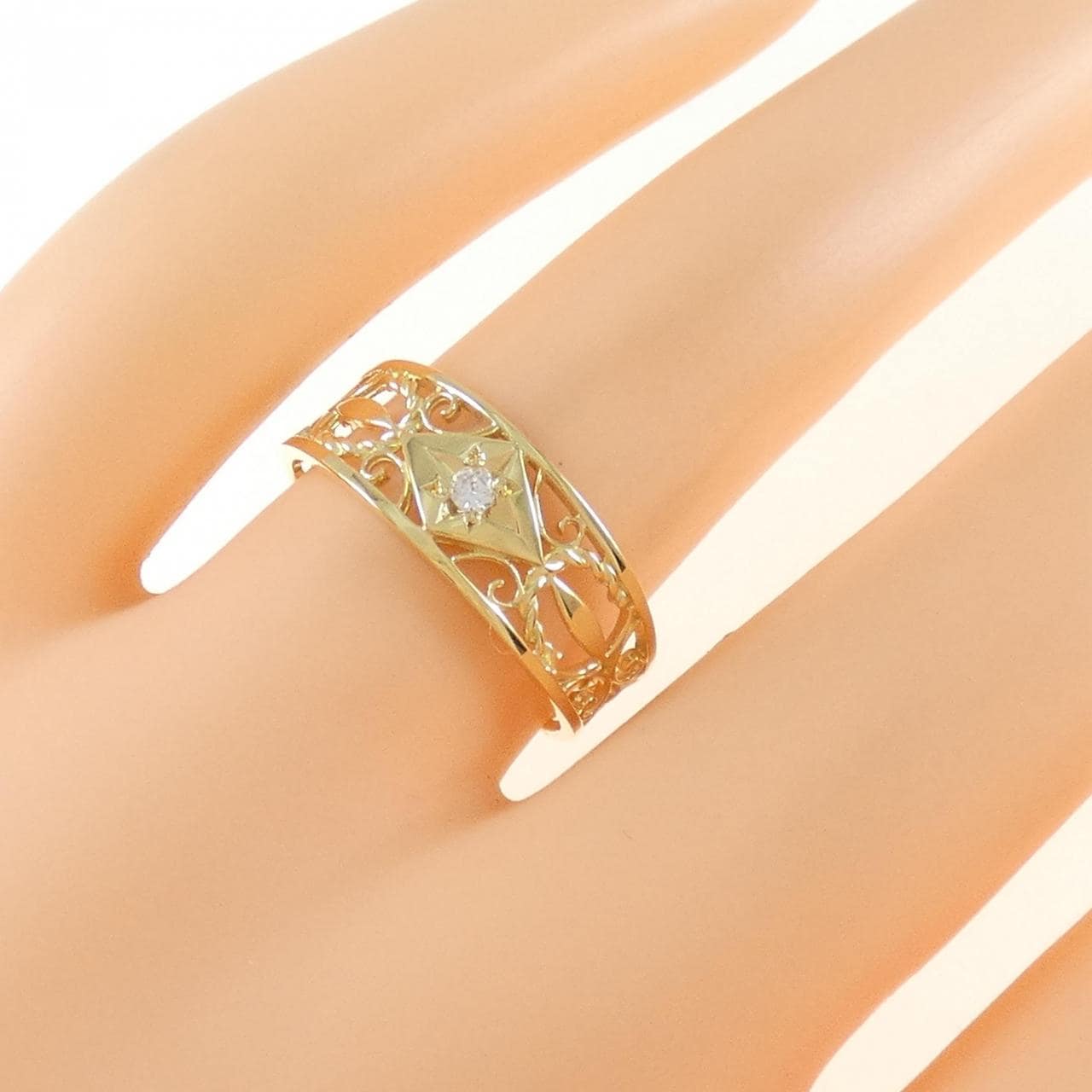 K18YG ダイヤモンド リング 0.03CT