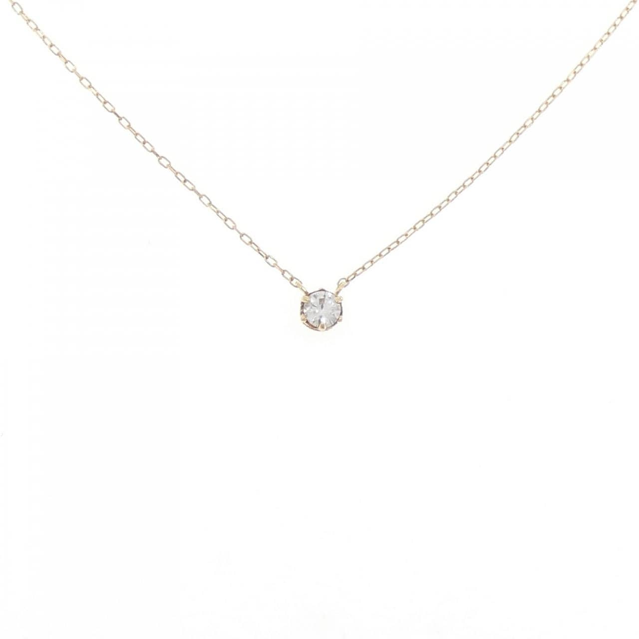 K18YG ソリティア ダイヤモンド ネックレス 0.10CT
