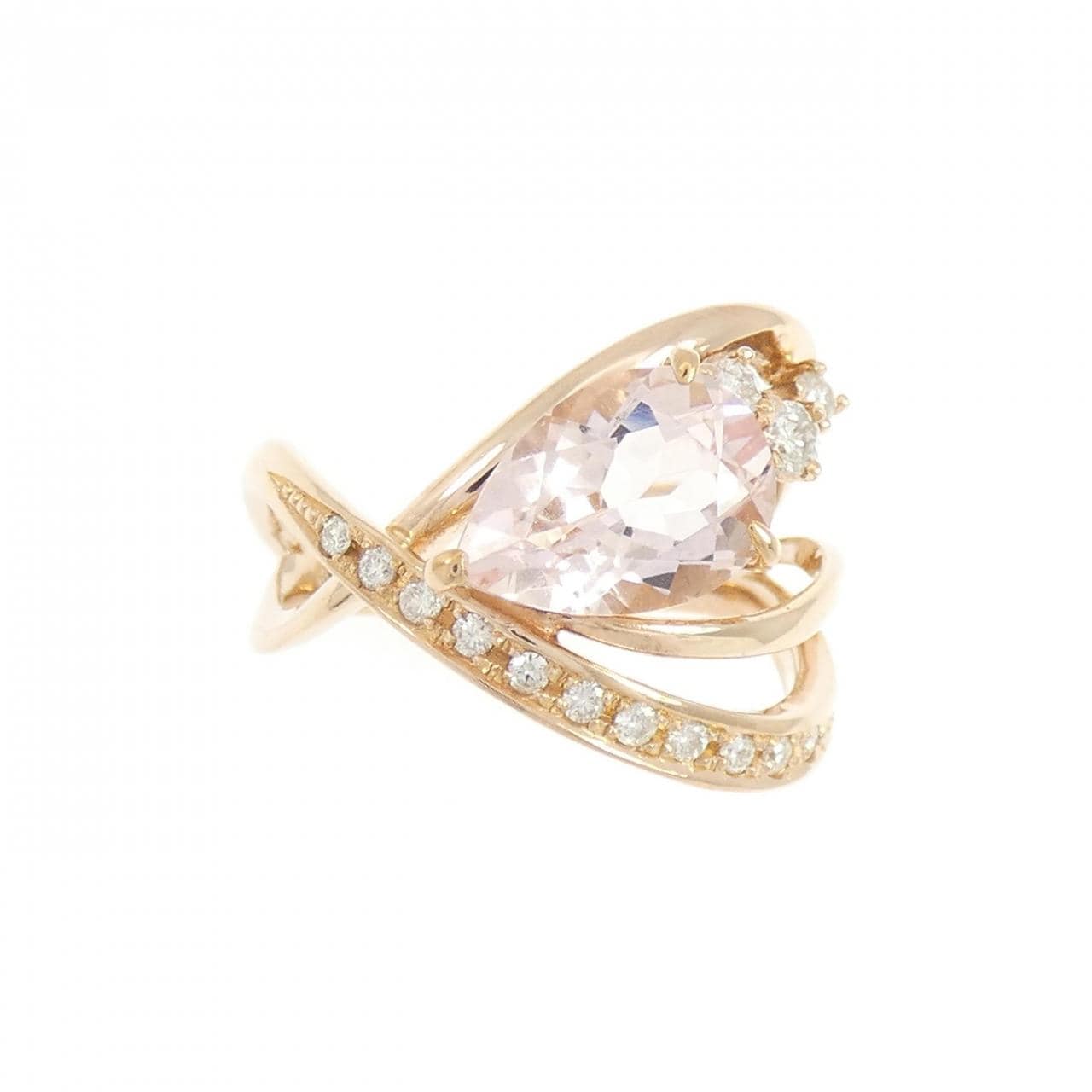 K18PG モルガナイト リング 1.73CT