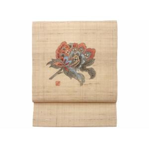 名古屋帯　紬織　友禅加工