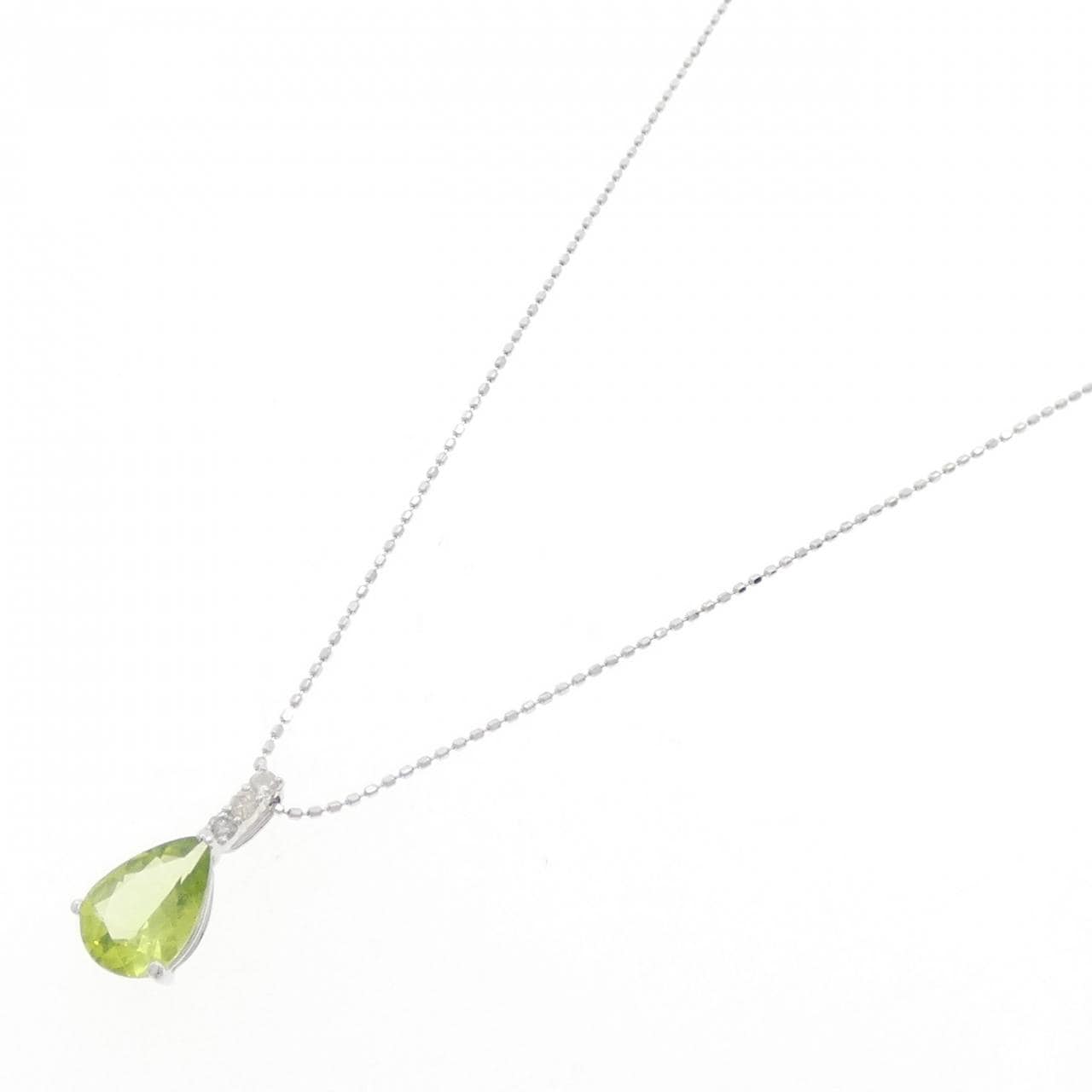 K18WG ペリドット ネックレス 1.56CT