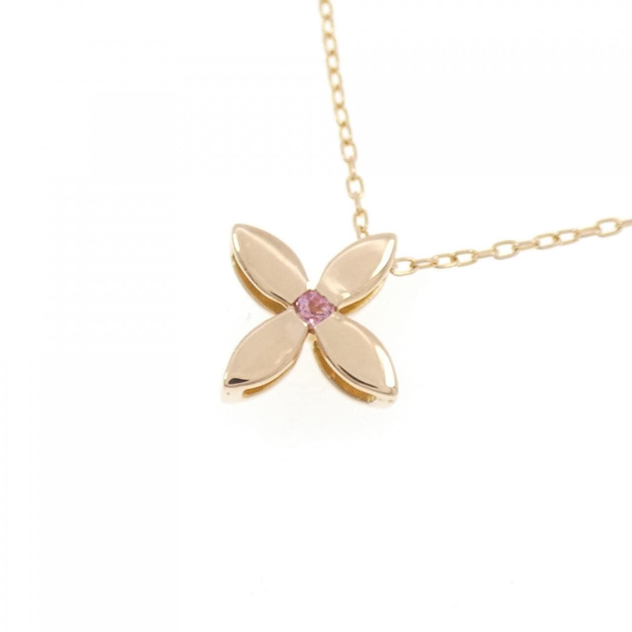 K18PG フラワー トルマリン ネックレス