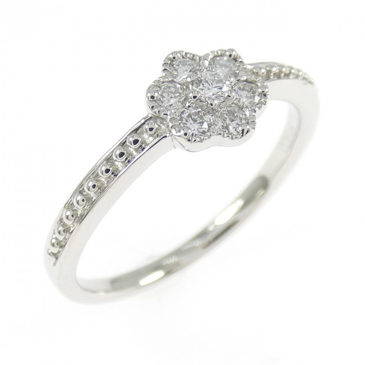 PT900 フラワー ダイヤモンド リング 0.18CT