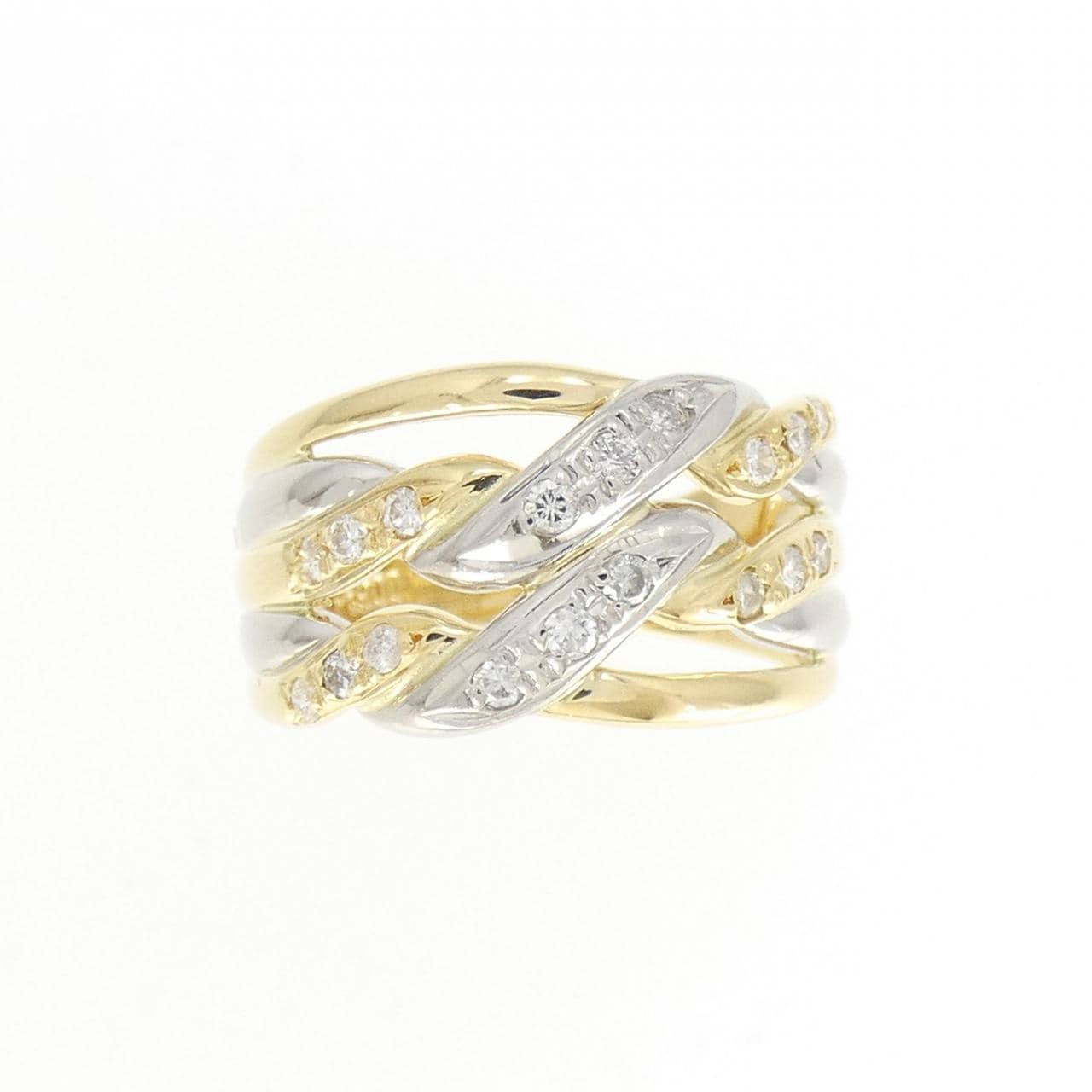 K18YG/PT ダイヤモンド リング 0.20CT