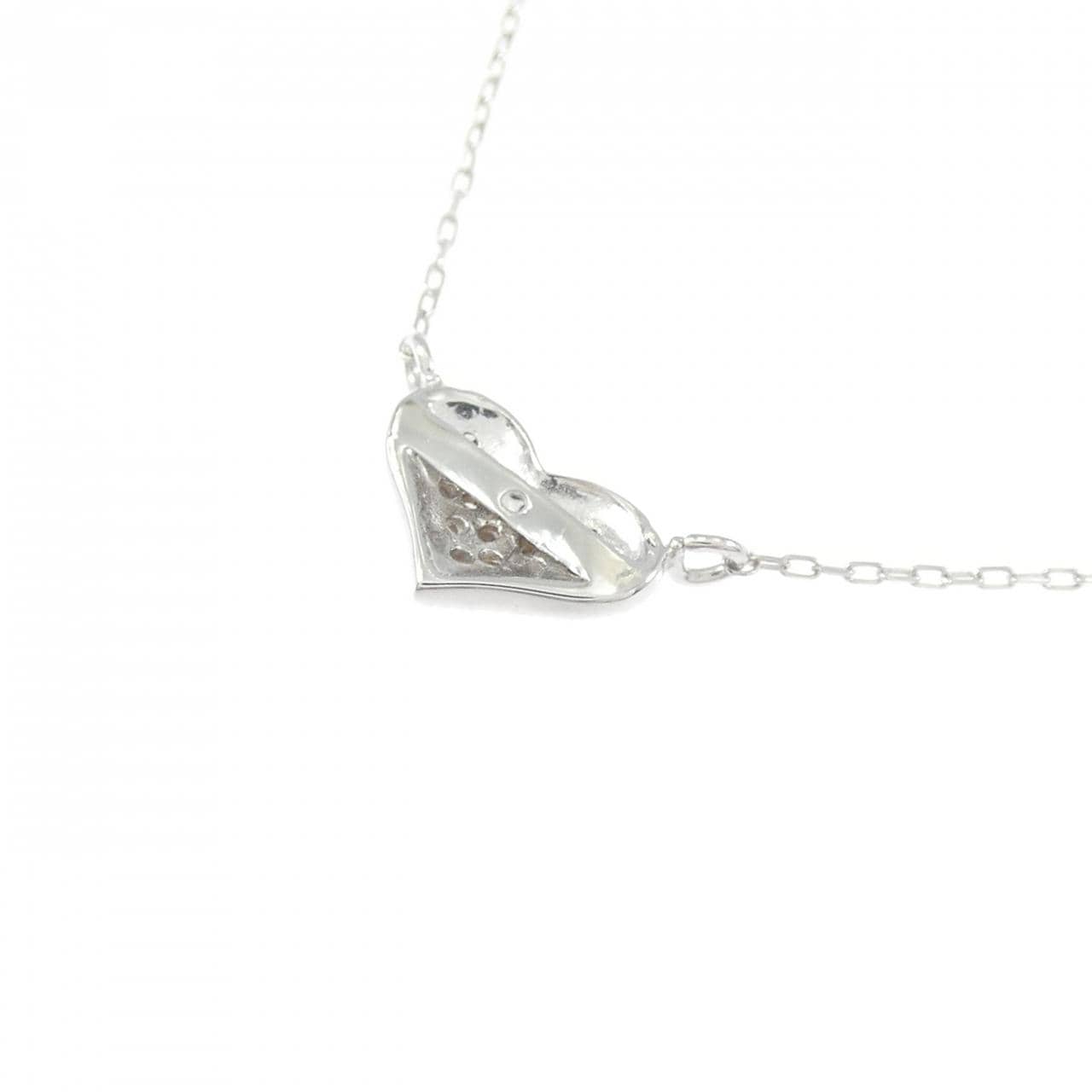 K18WG ハート ダイヤモンド ネックレス 0.10CT
