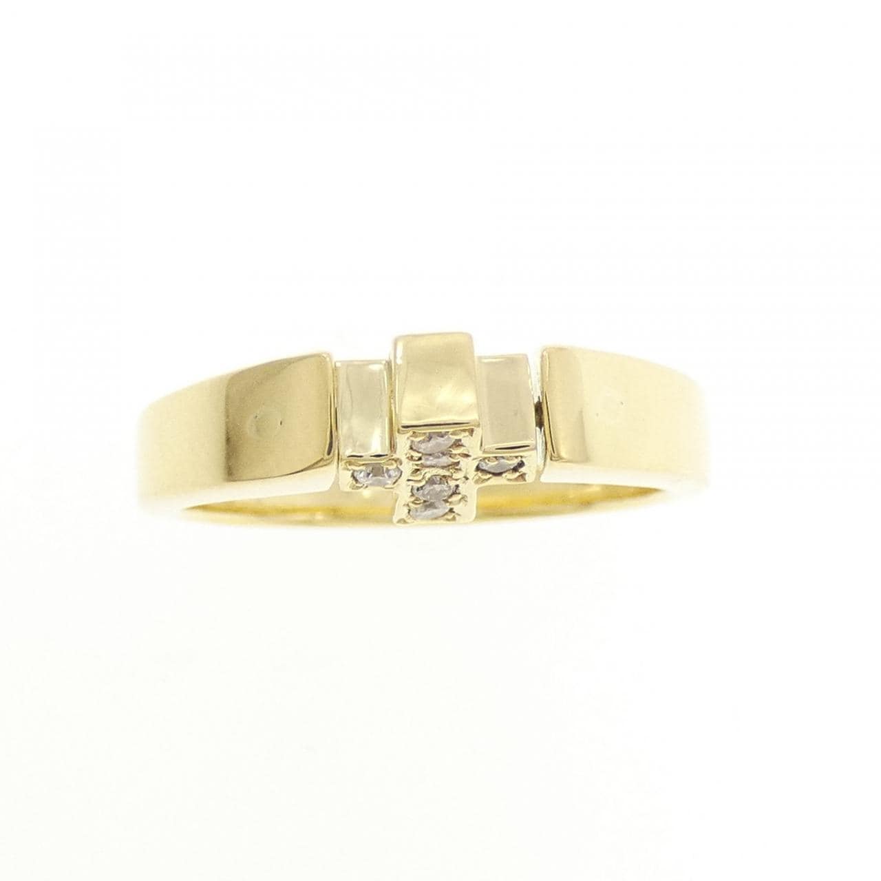 K18YG クロス ダイヤモンド リング 0.10CT