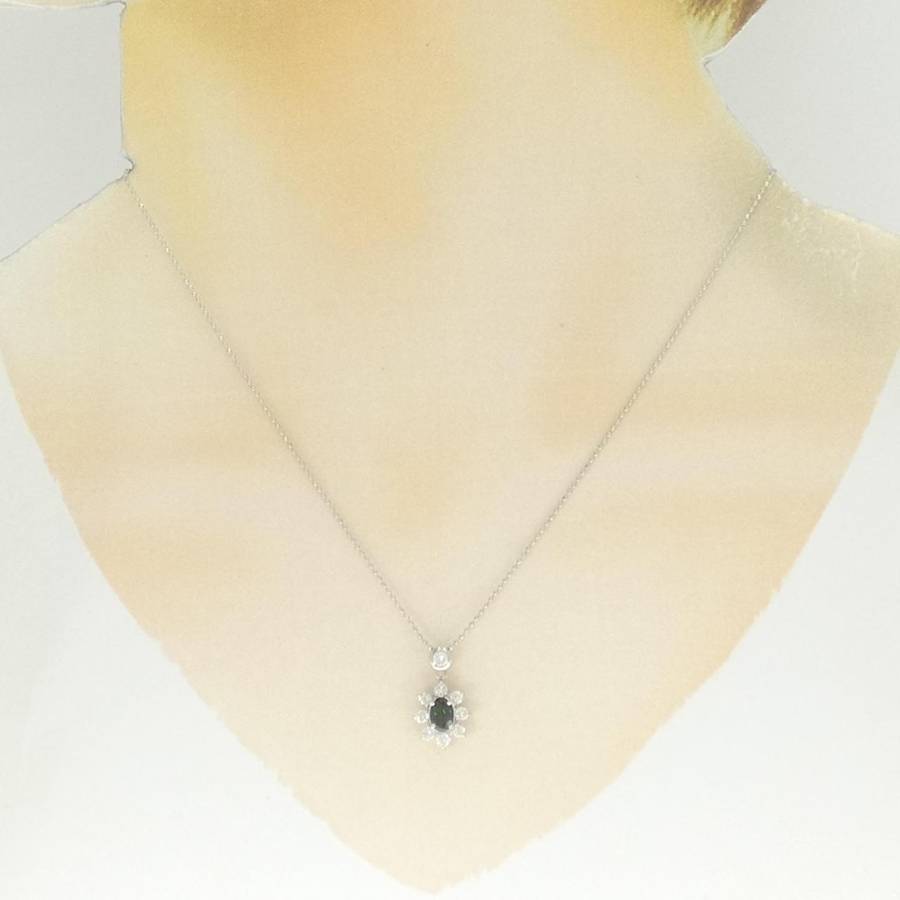 PT900/PT850 グリーンガーネット ネックレス 0.44CT