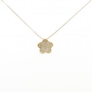 K18YG フラワー ダイヤモンド ネックレス 0.20CT