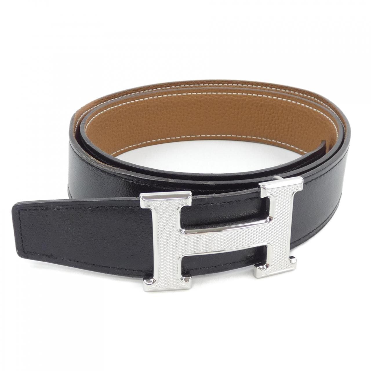 HERMES H Guilloché 32毫米雙面腰帶