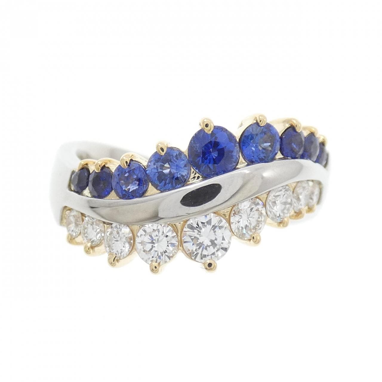 PT900/K18YG サファイヤ リング 0.86CT