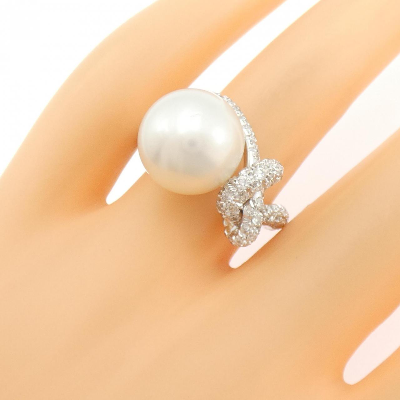 750WG 白蝶パール リング 12.3mm