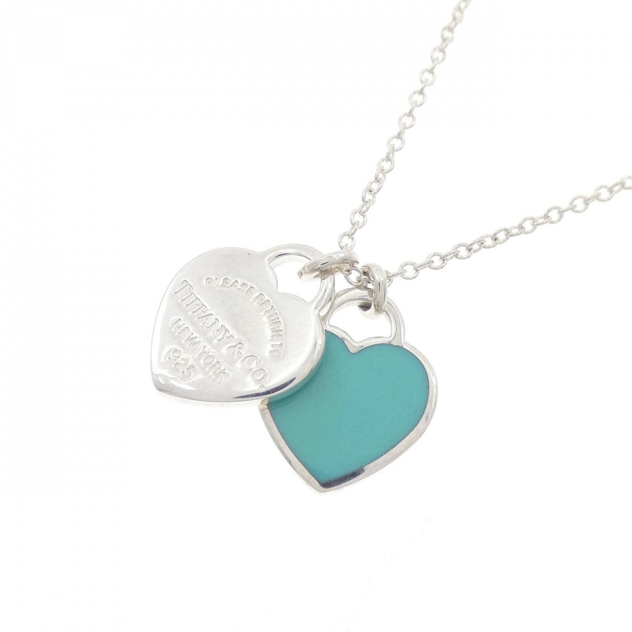 TIFFANY Return to TIFFANY Mini Double Heart Tag Necklace