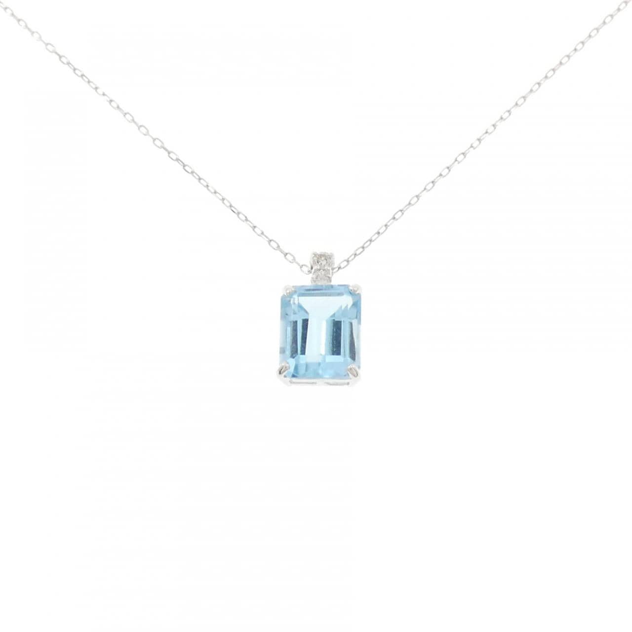 K18WG ブルートパーズ ネックレス 5.43CT