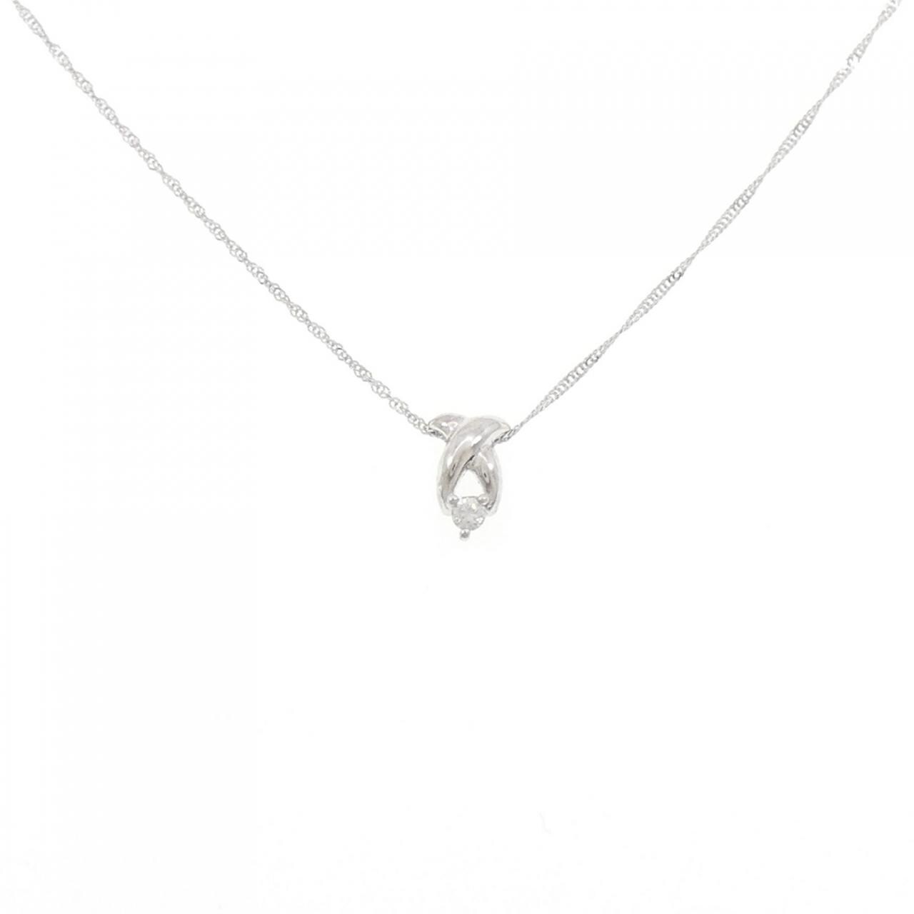 K18WG/750WG ダイヤモンド ネックレス 0.05CT