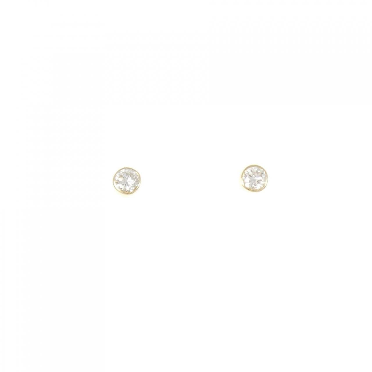 K18YG ソリティア ダイヤモンド ピアス 0.20CT