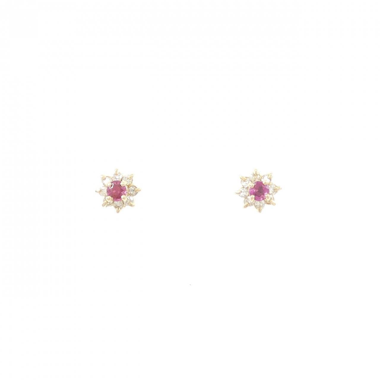 K18YG ルビー ピアス 0.10CT