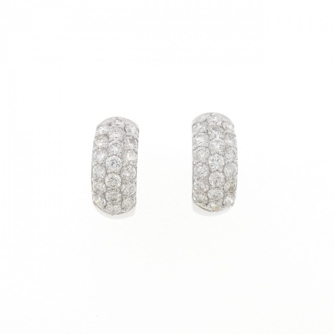 K18WG パヴェ ダイヤモンド ピアス 1.00CT