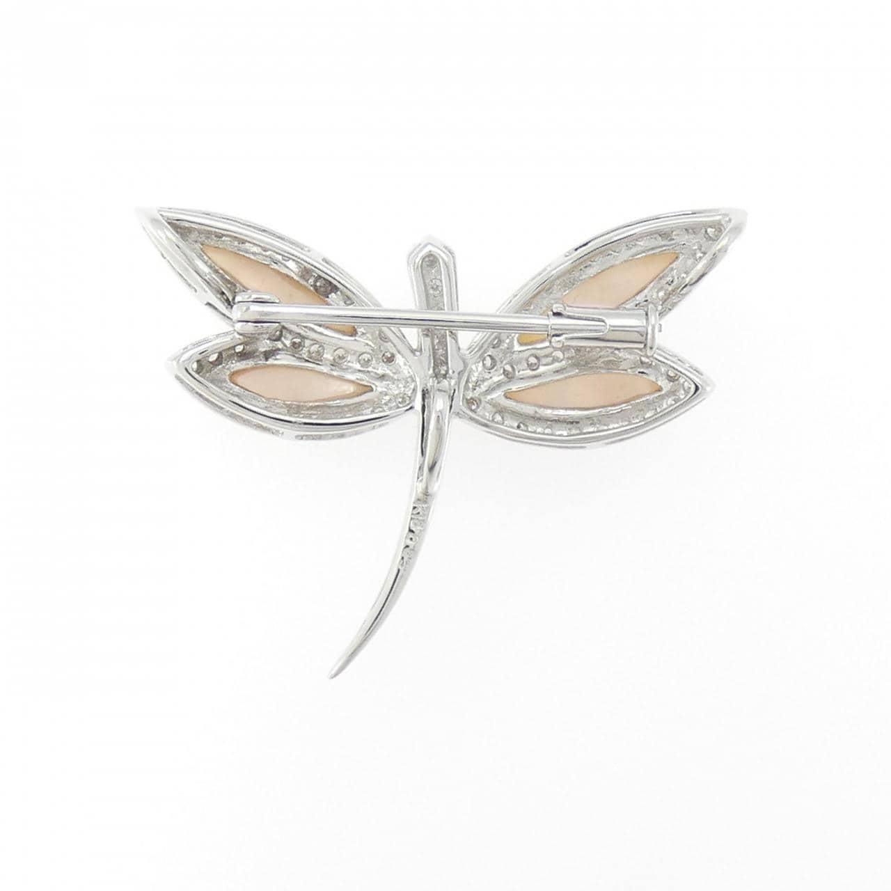 K18WG マザーオブパール ブローチ