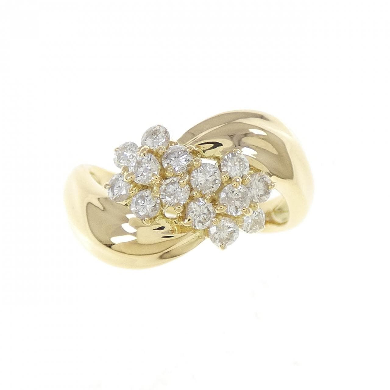 K18YG フラワー ダイヤモンド リング 0.57CT