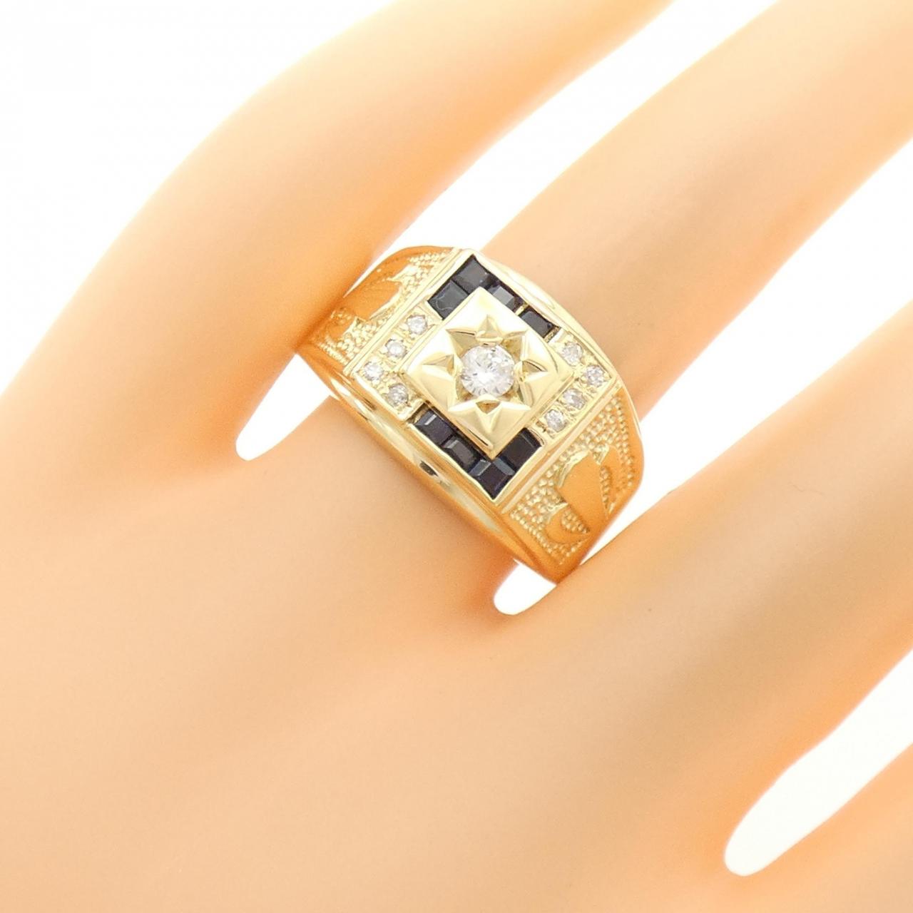 K18YG サファイヤ リング 0.53CT