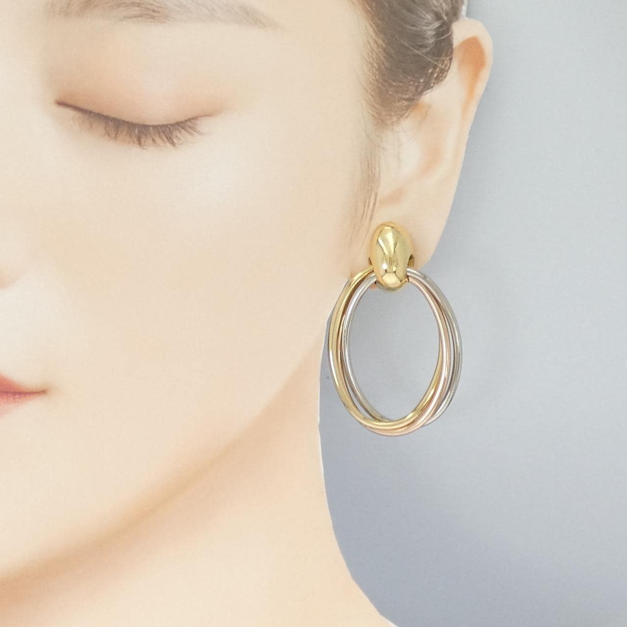 カルティエ 750スリーカラー イヤリング