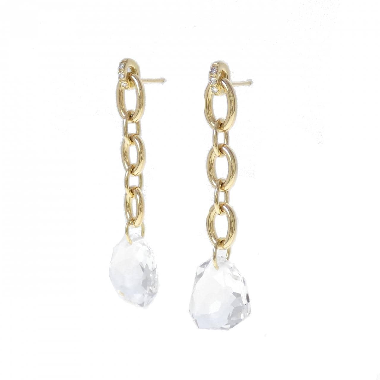 750YG Quartz earrings