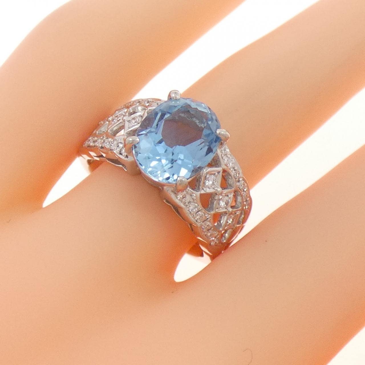 PT900 アクアマリン リング 2.59CT