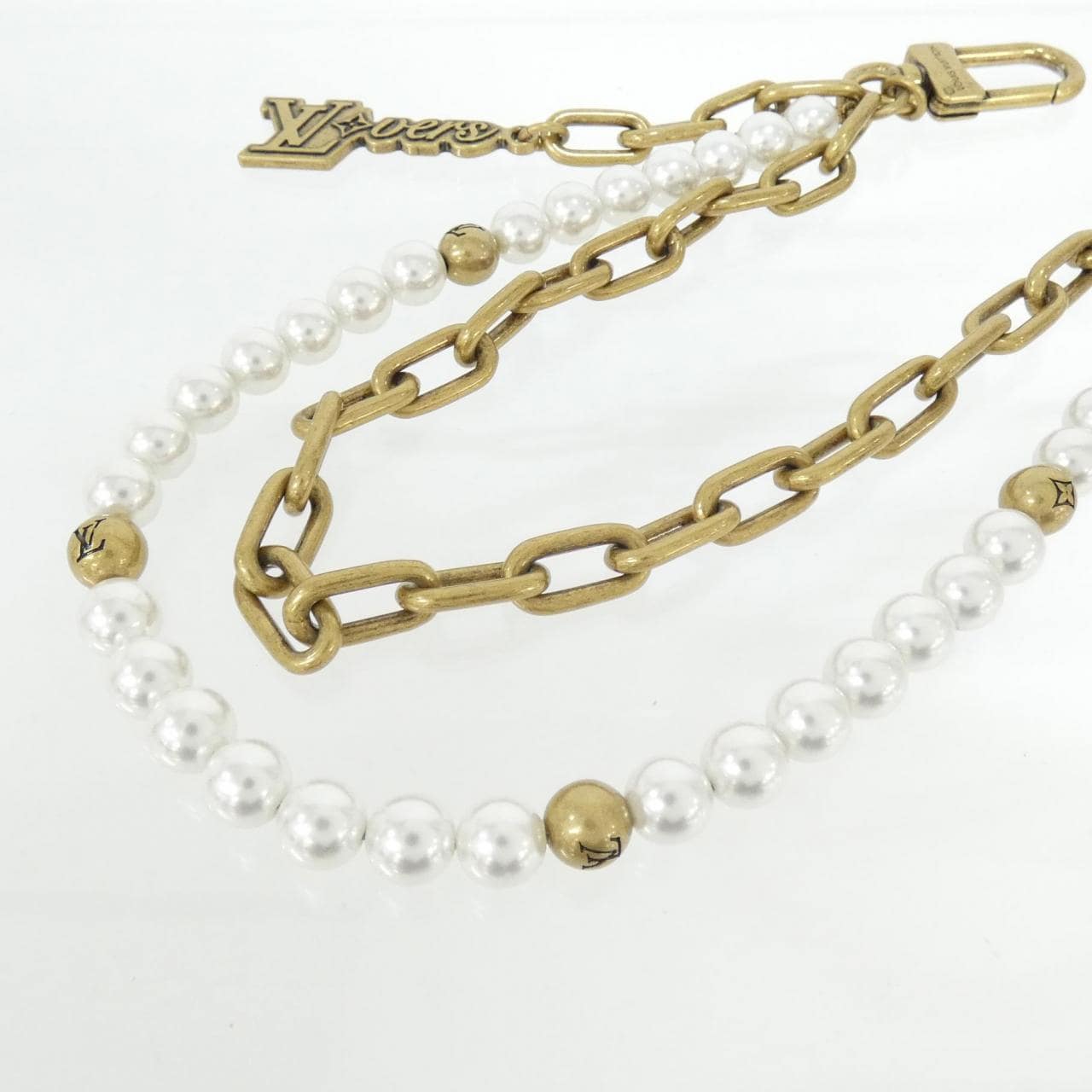 LOUIS VUITTON包小饰物鏈條腰帶 珍珠 M01689 包小饰物