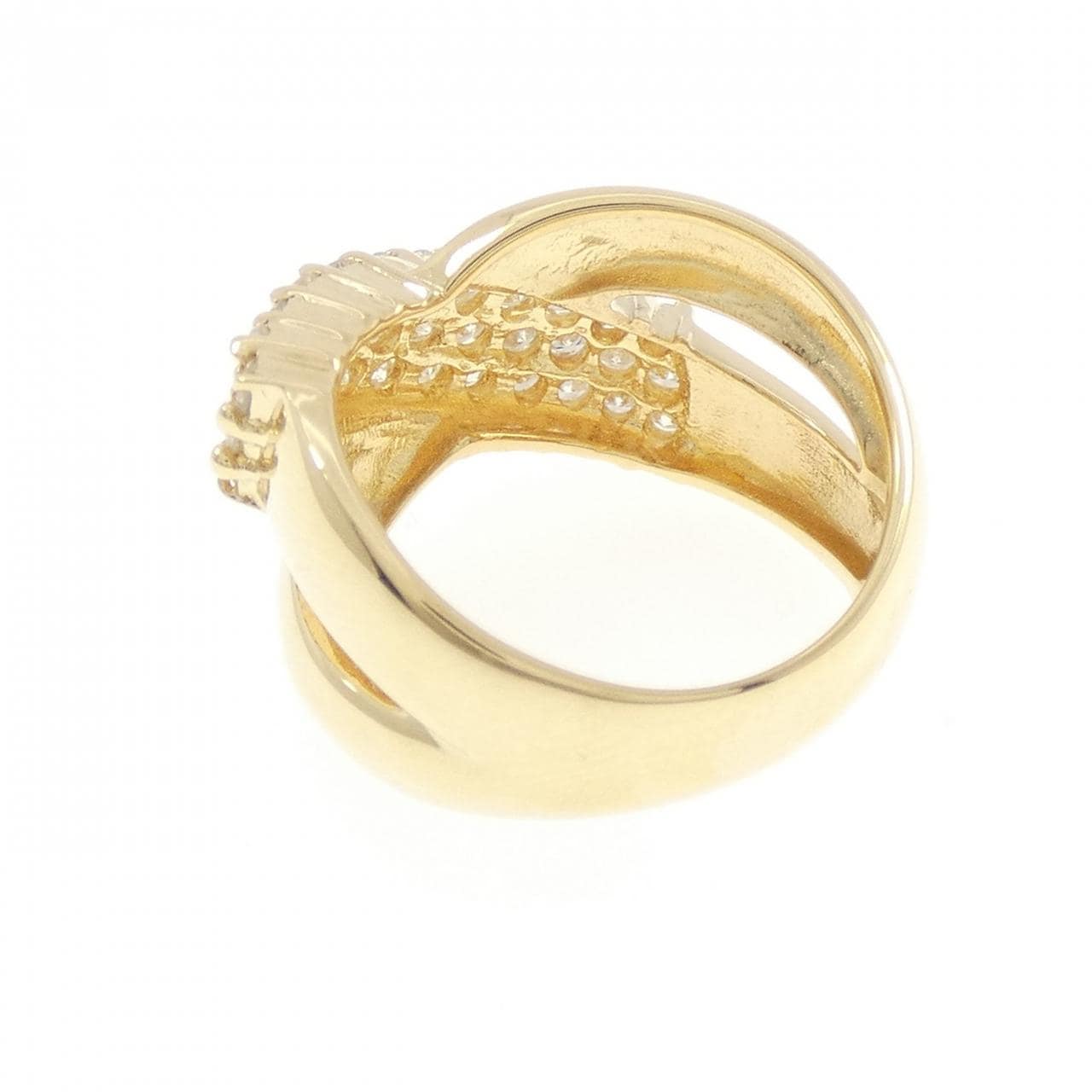 K18YG パヴェ ダイヤモンド リング 0.88CT