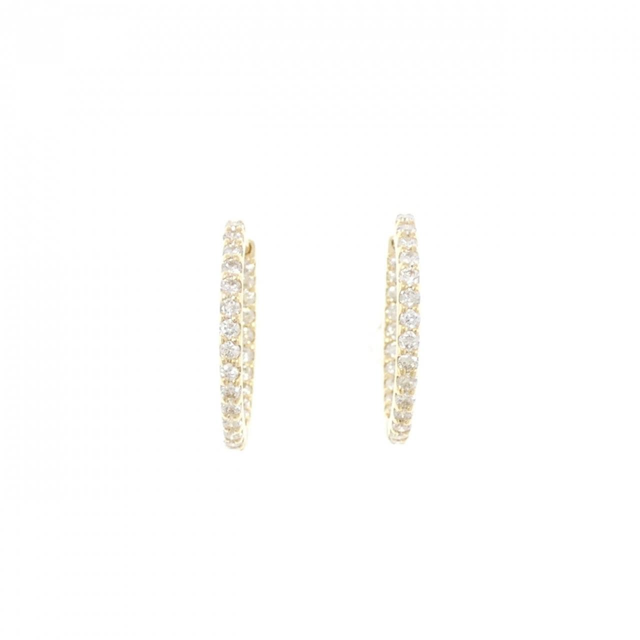 K18YG フープ ダイヤモンド ピアス 0.47CT
