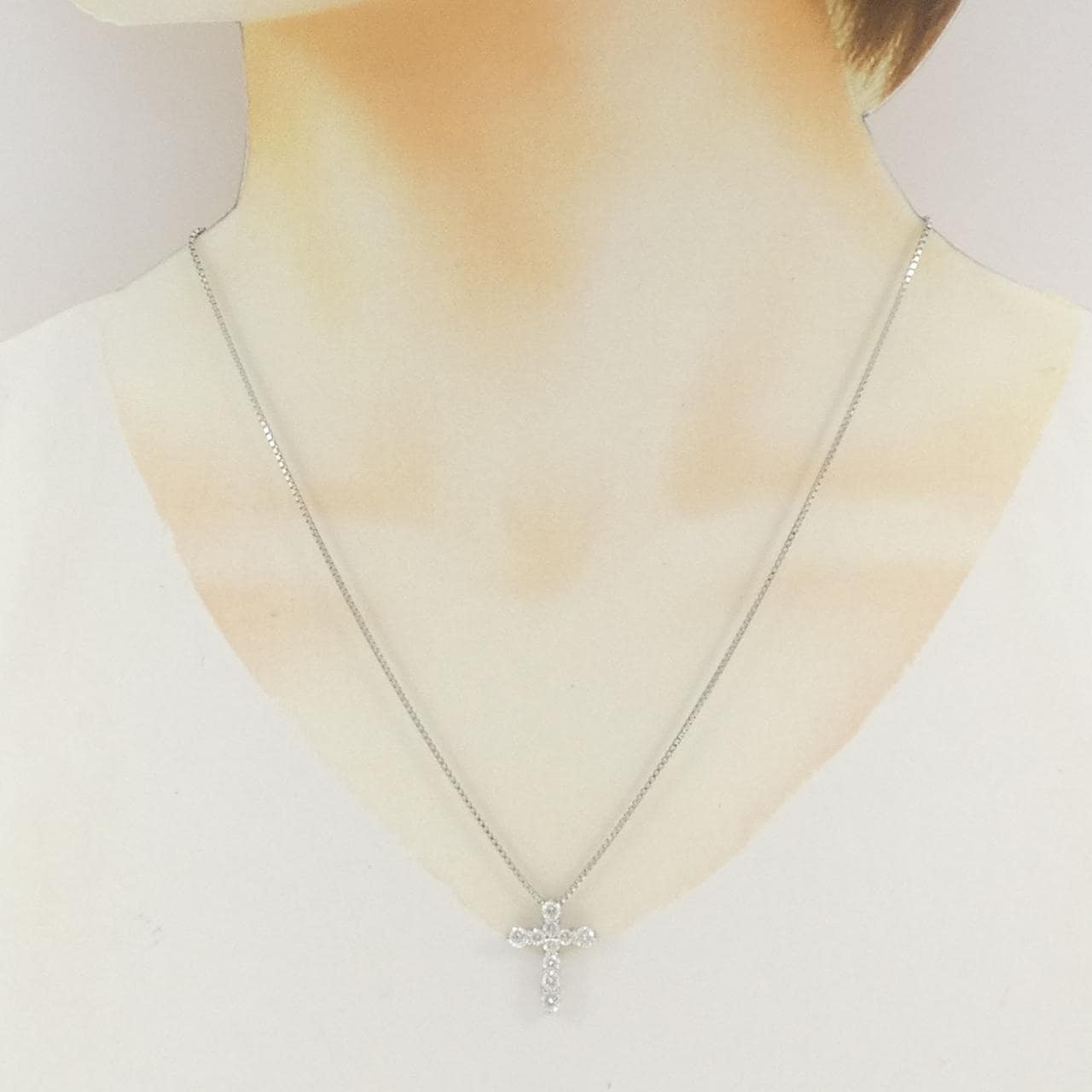 PT900/PT850 クロス ダイヤモンド ネックレス 1.03CT