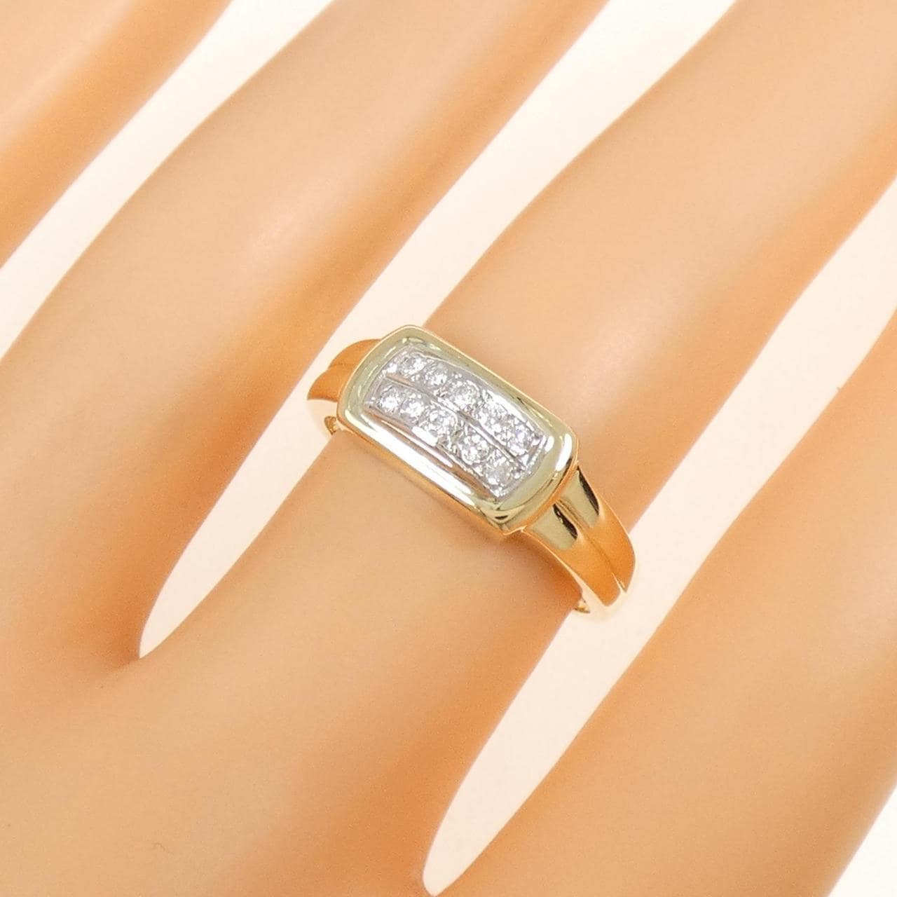K18YG/PT900 Diamond ring