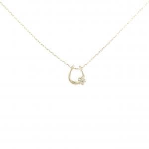 K10YG フラワー ダイヤモンド ネックレス 0.01CT