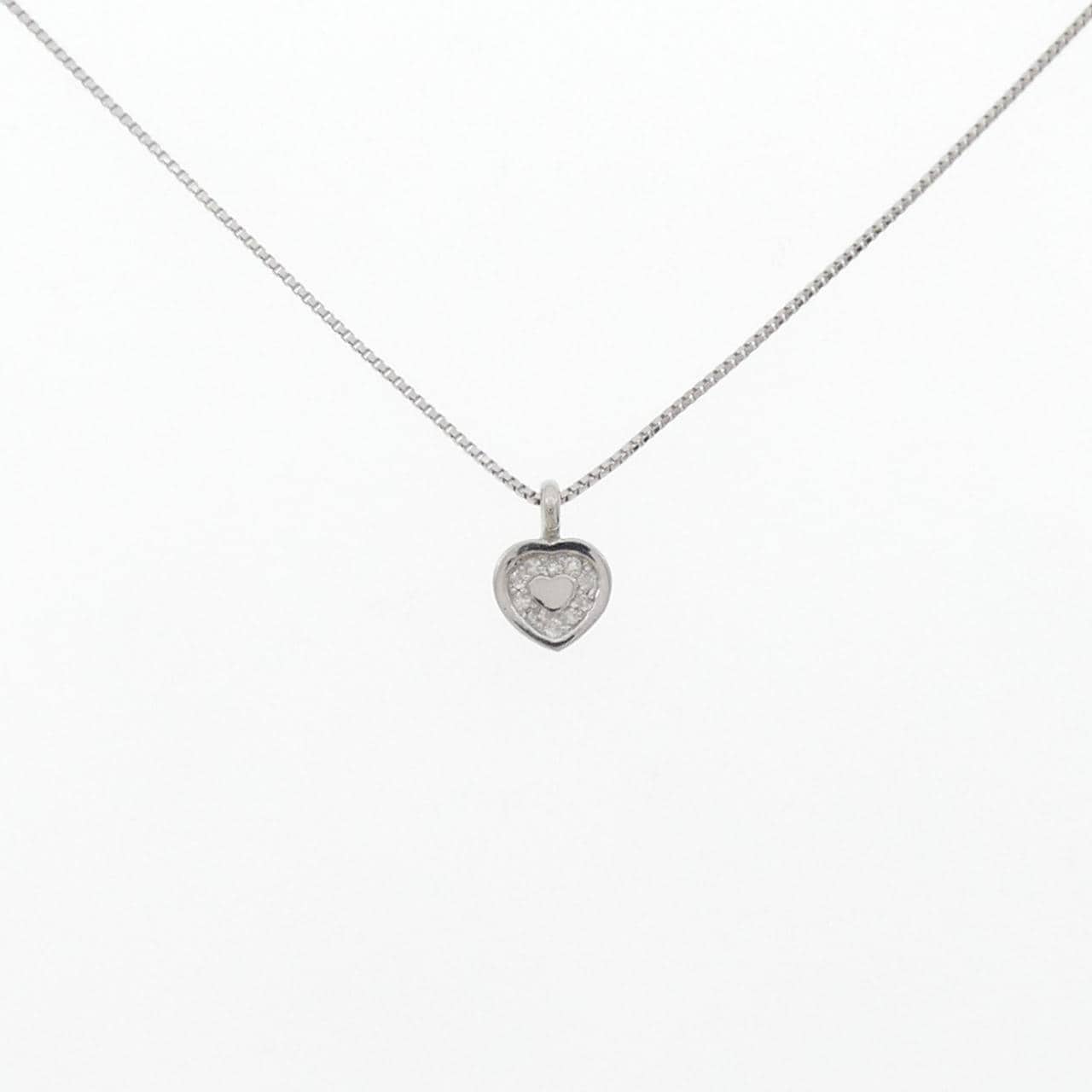 PT ハート ダイヤモンド ネックレス 0.05CT