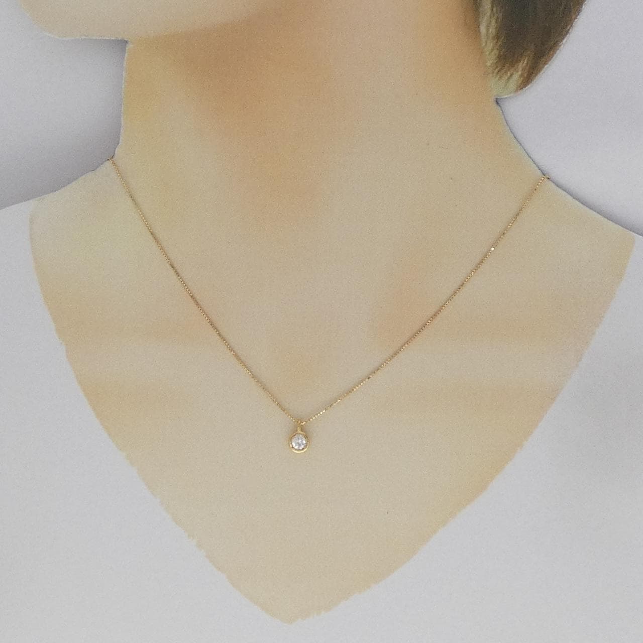 K18YG ソリティア ダイヤモンド ネックレス 0.210CT