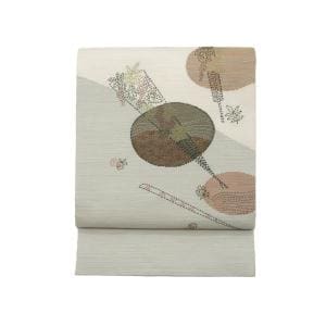 名古屋帯　すくい織　刺繍加工