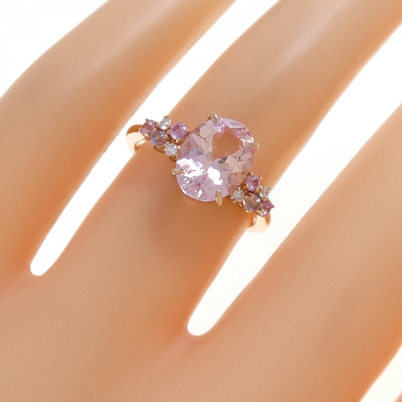K18PG モルガナイト リング 1.50CT