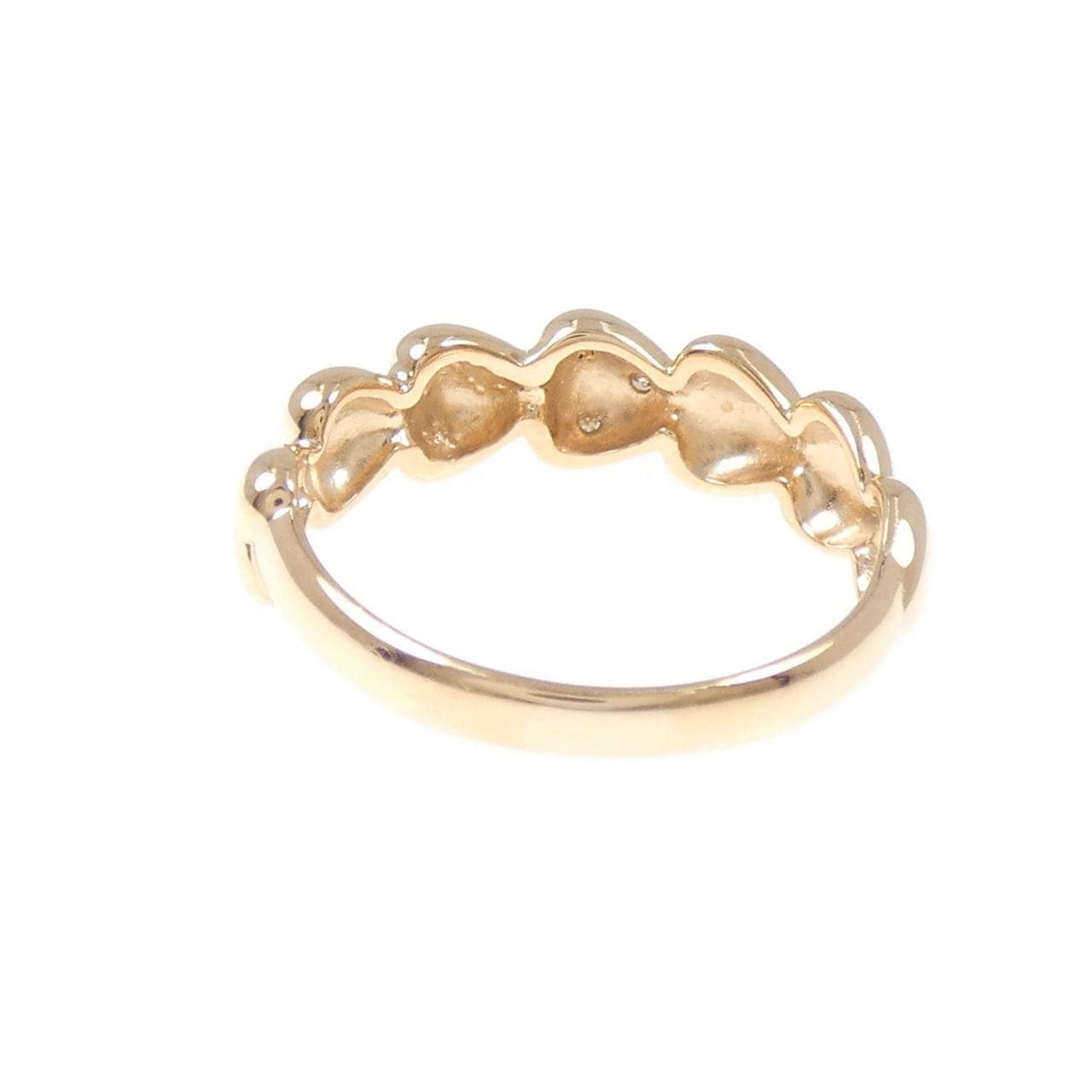 K18PG Heart Diamond Ring 0.03CT