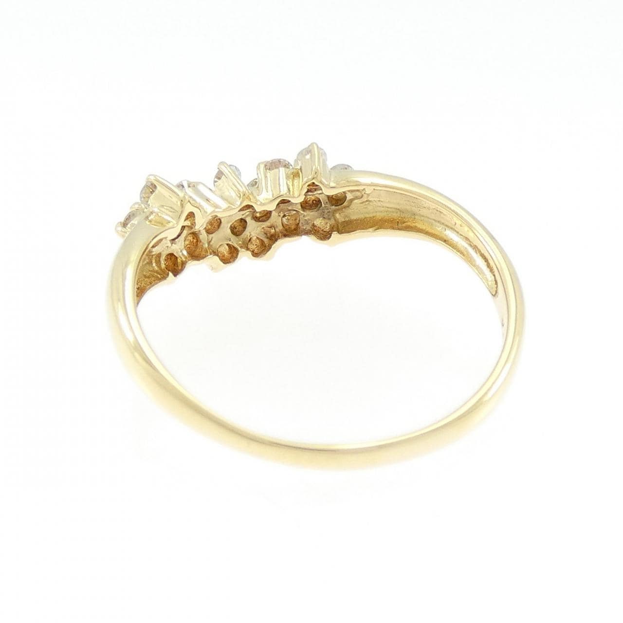 K18YG フラワー ダイヤモンド リング 0.30CT