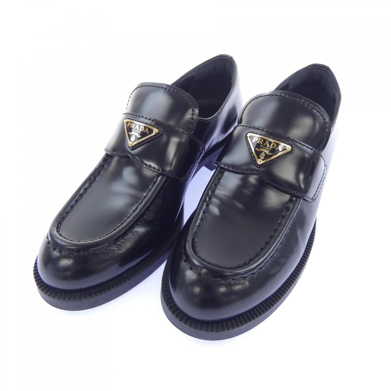 プラダ PRADA ブラッシュドレザー トライアングルロゴ 1D329N シューズ