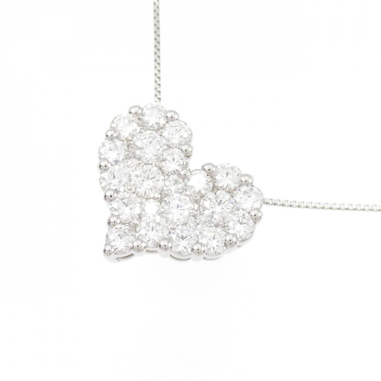 PT900/PT850 ハート ダイヤモンド ネックレス 1.00CT