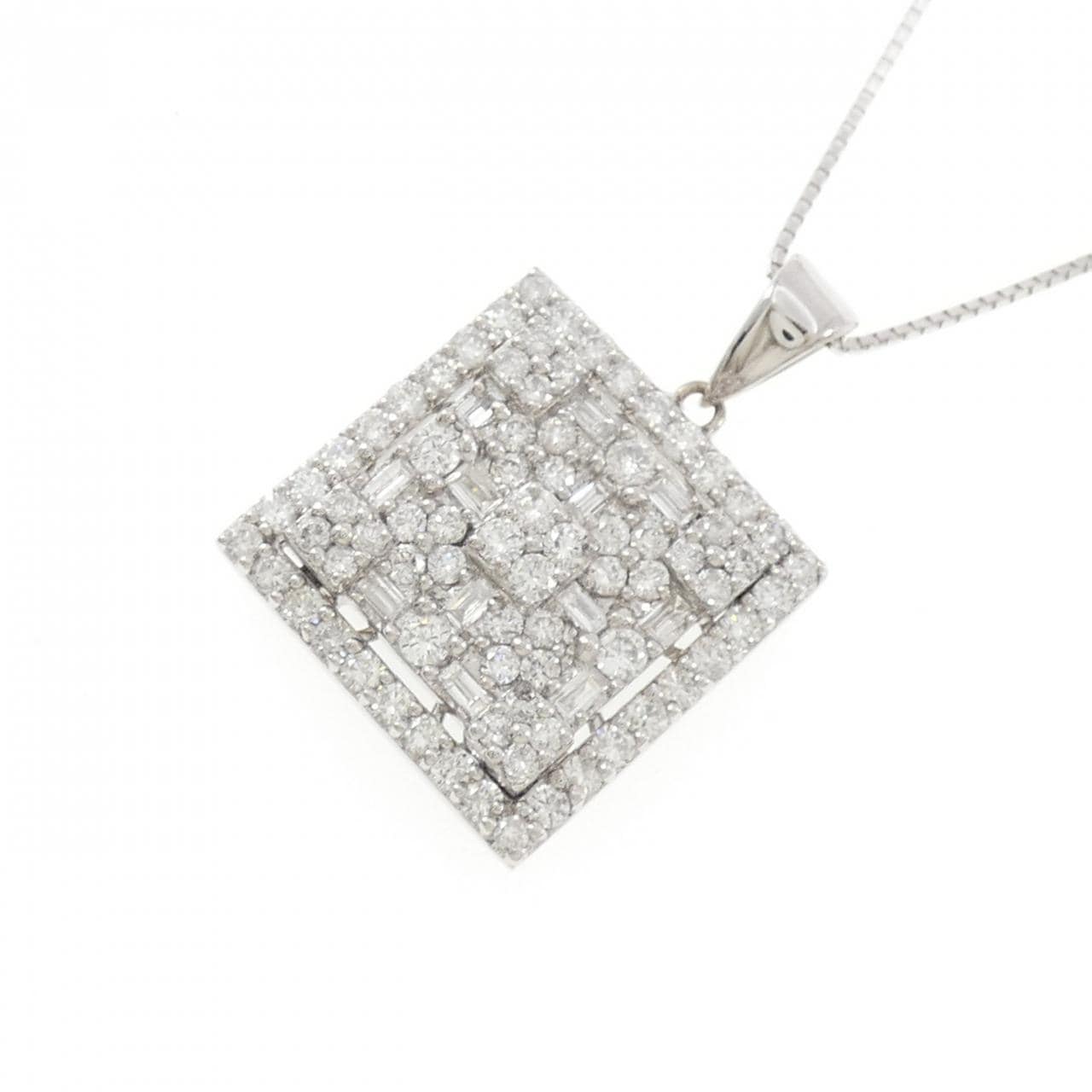K18WG ダイヤモンド ネックレス 1.95CT
