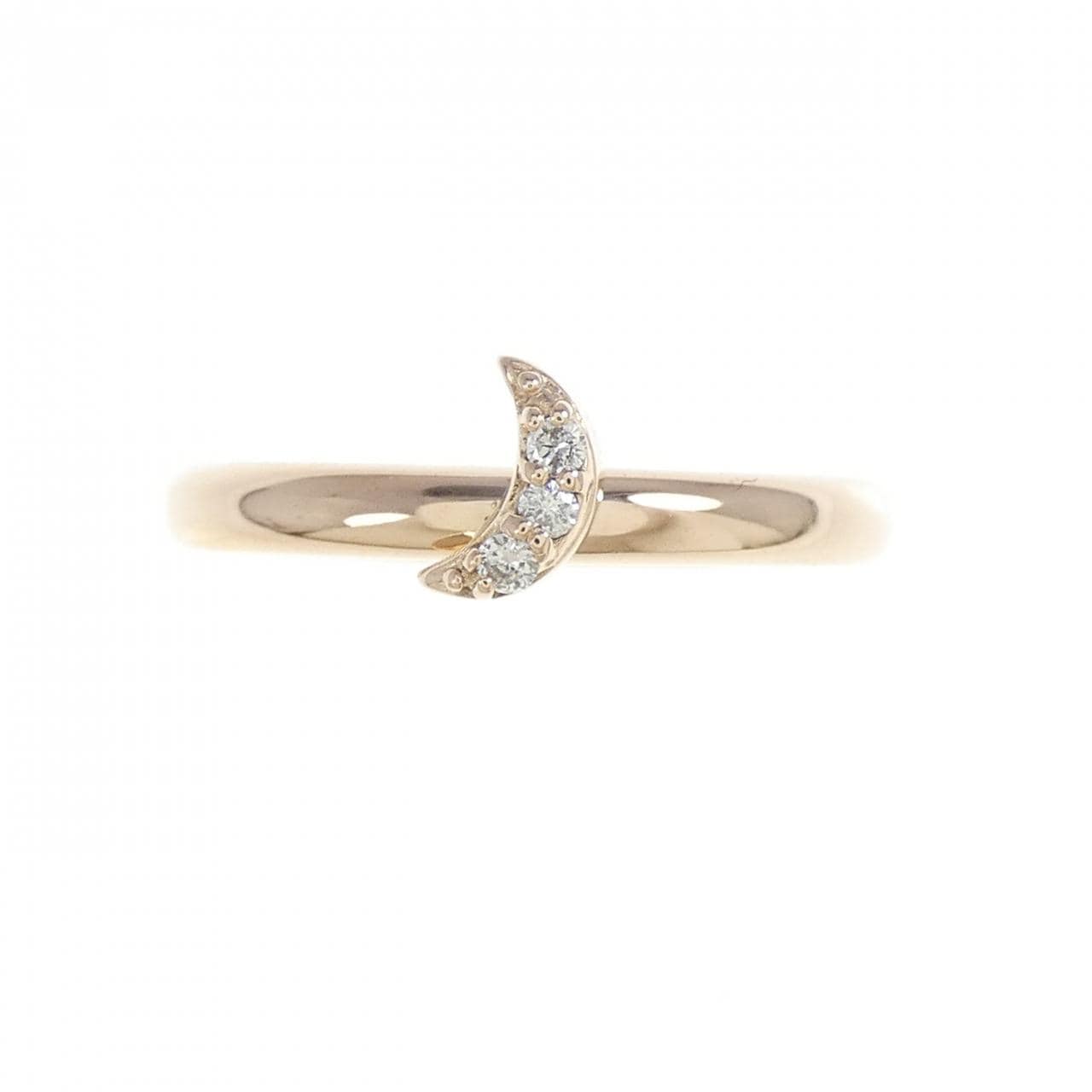 K18PG ムーン ダイヤモンド リング 0.04CT